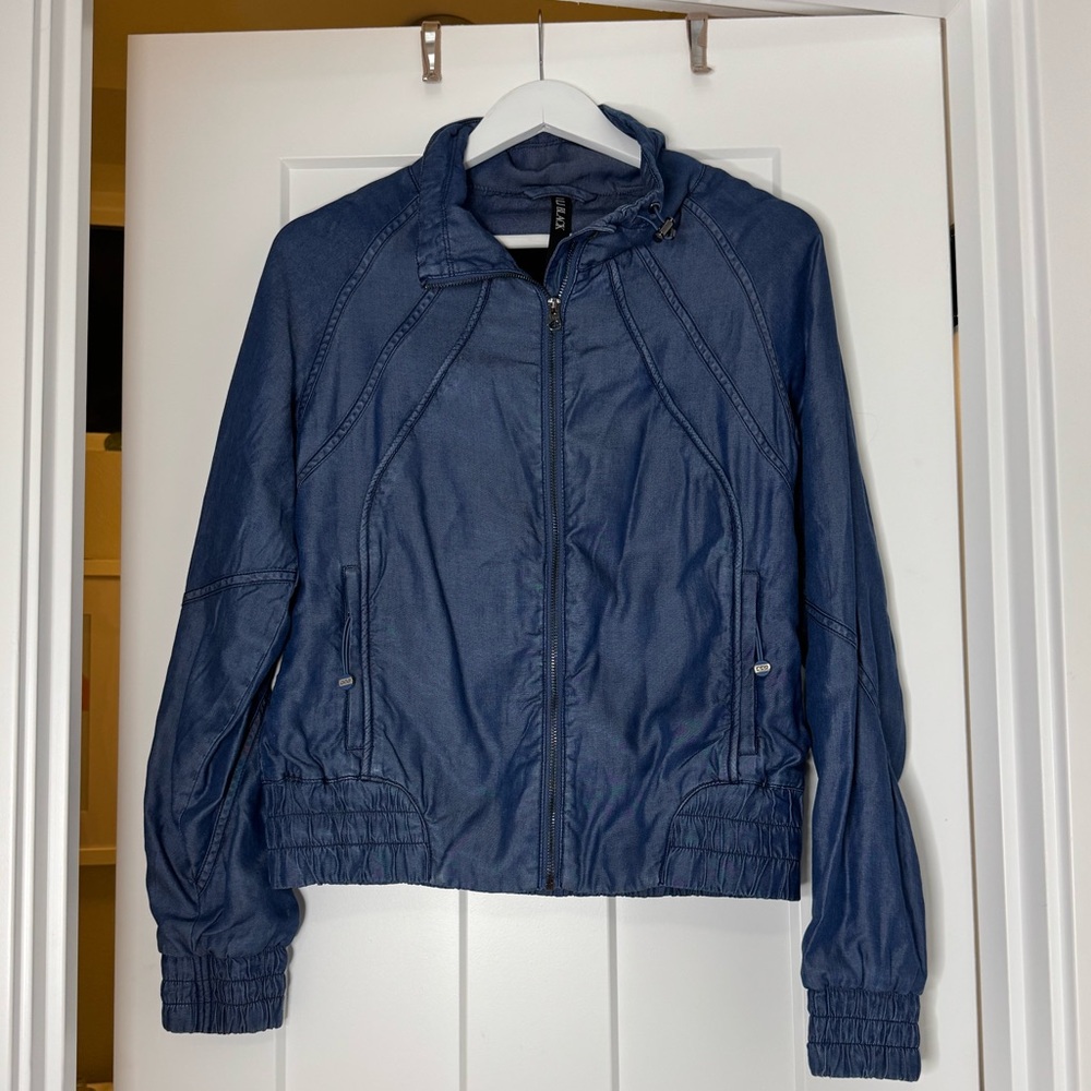 Denim look activewear jacket